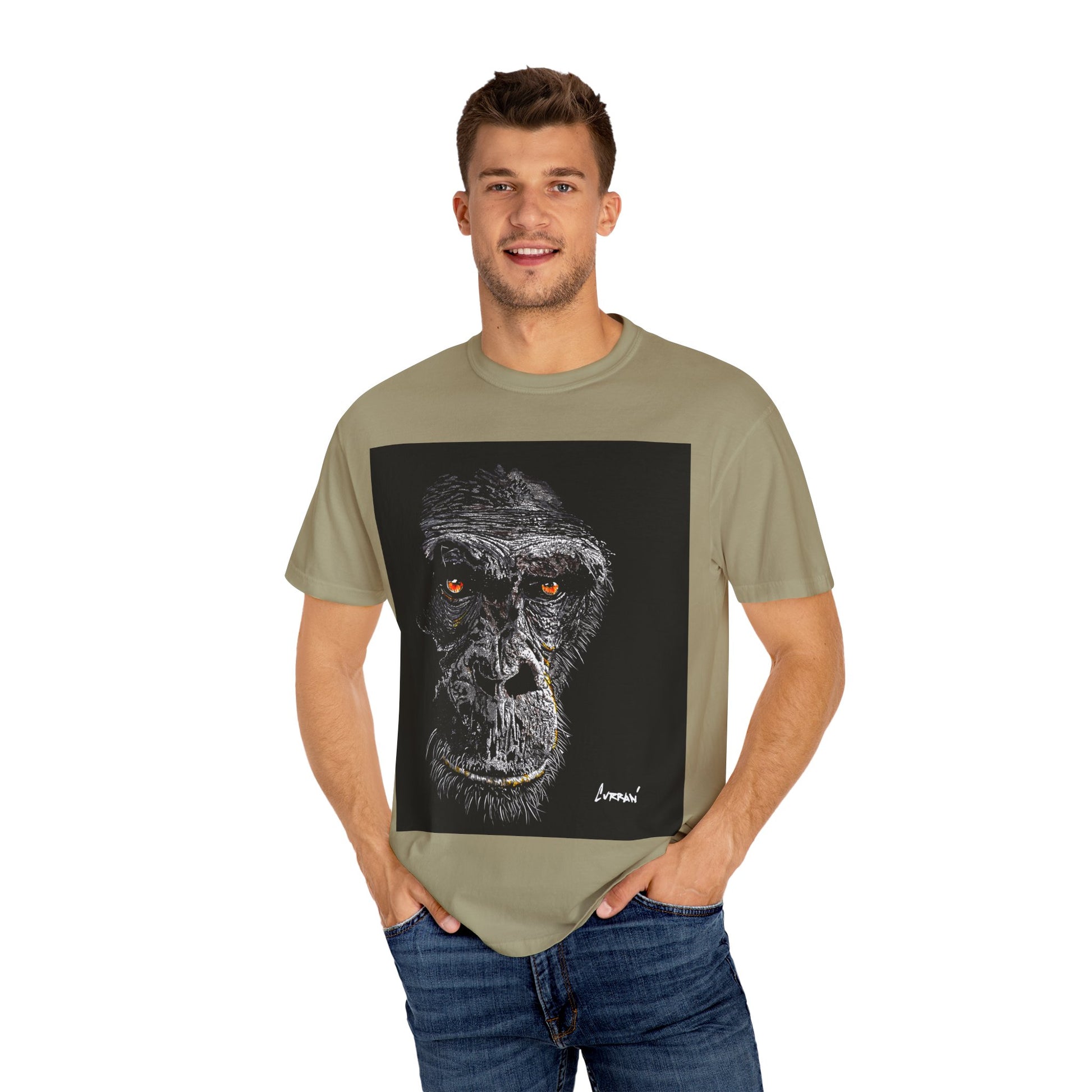 Gorilla Garment-Dyed Art T-Shirt | Unique Unisex Graphic Tee