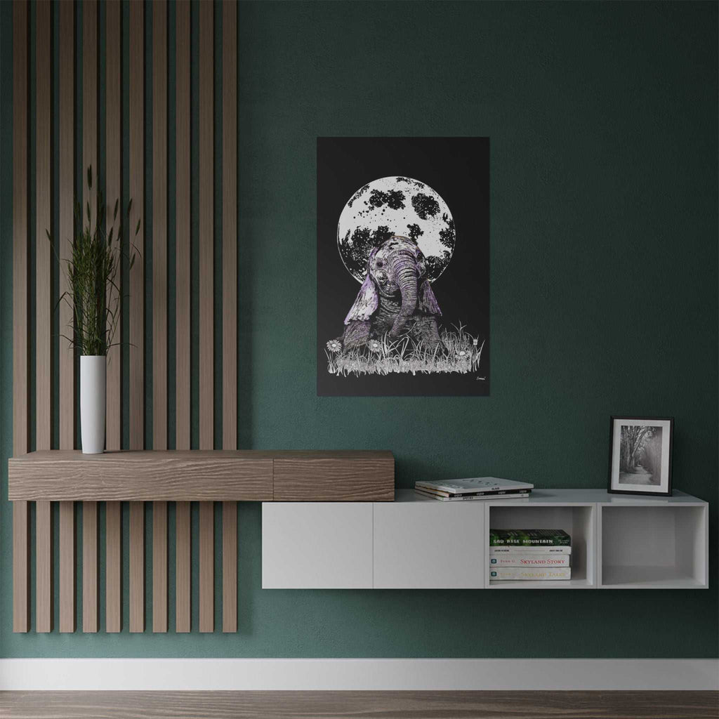 Baby Elephant Satin Poster | Art Print for Nursery Decor