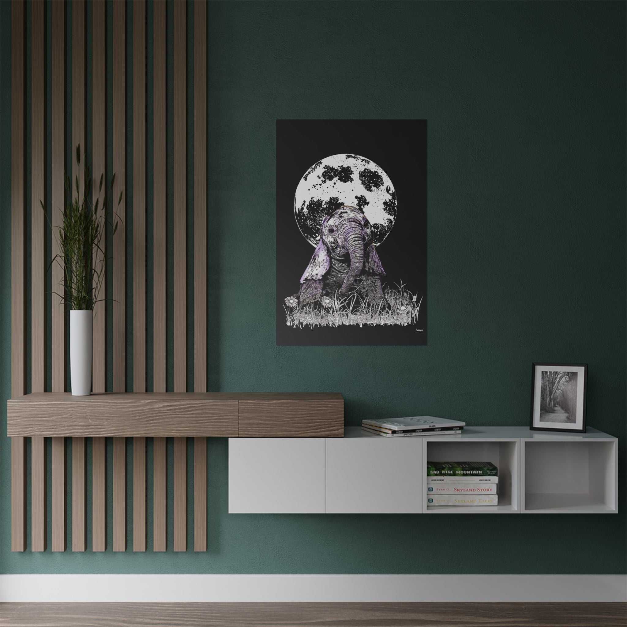 Baby Elephant Satin Poster | Art Print for Nursery Decor