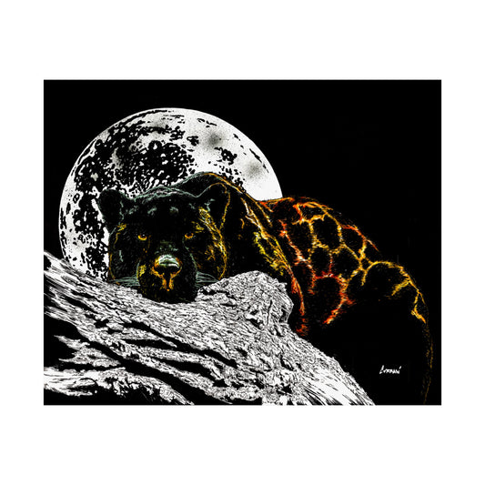 Majestic Bear Satin Poster - Night Moon Art Print (300gsm)