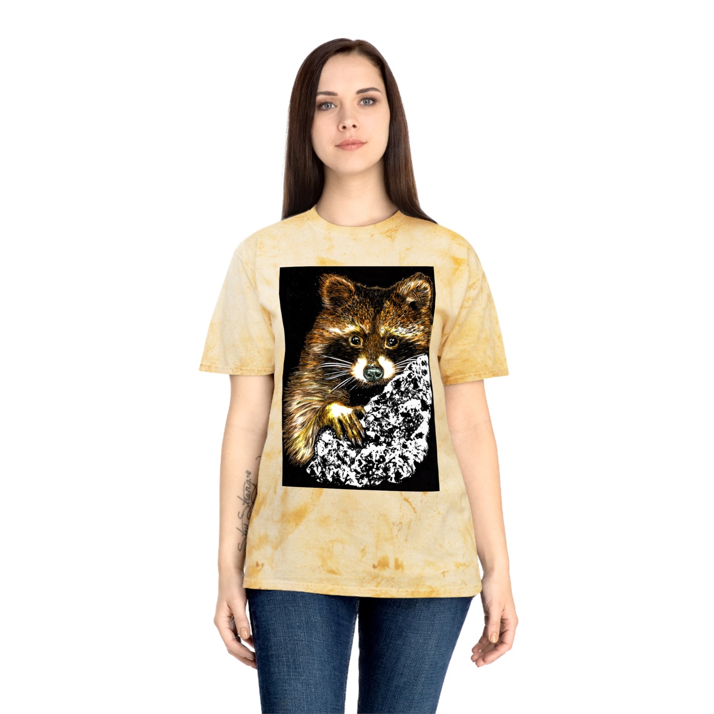 Raccoon Tree Unisex T Shirt Hand Drawn Art