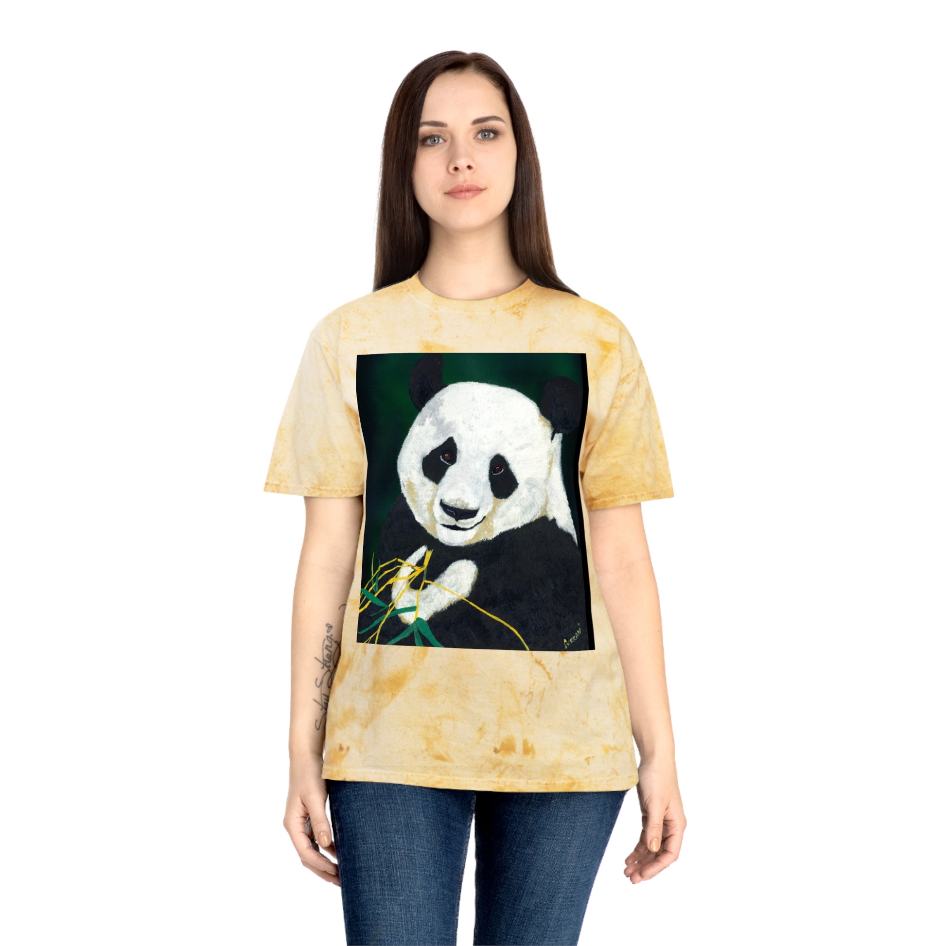 Cute Panda Unisex Color Blast T Shirt Nature Inspired Design