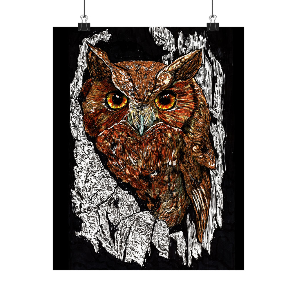 Owl Satin Poster. The perfect gift for any nature lover