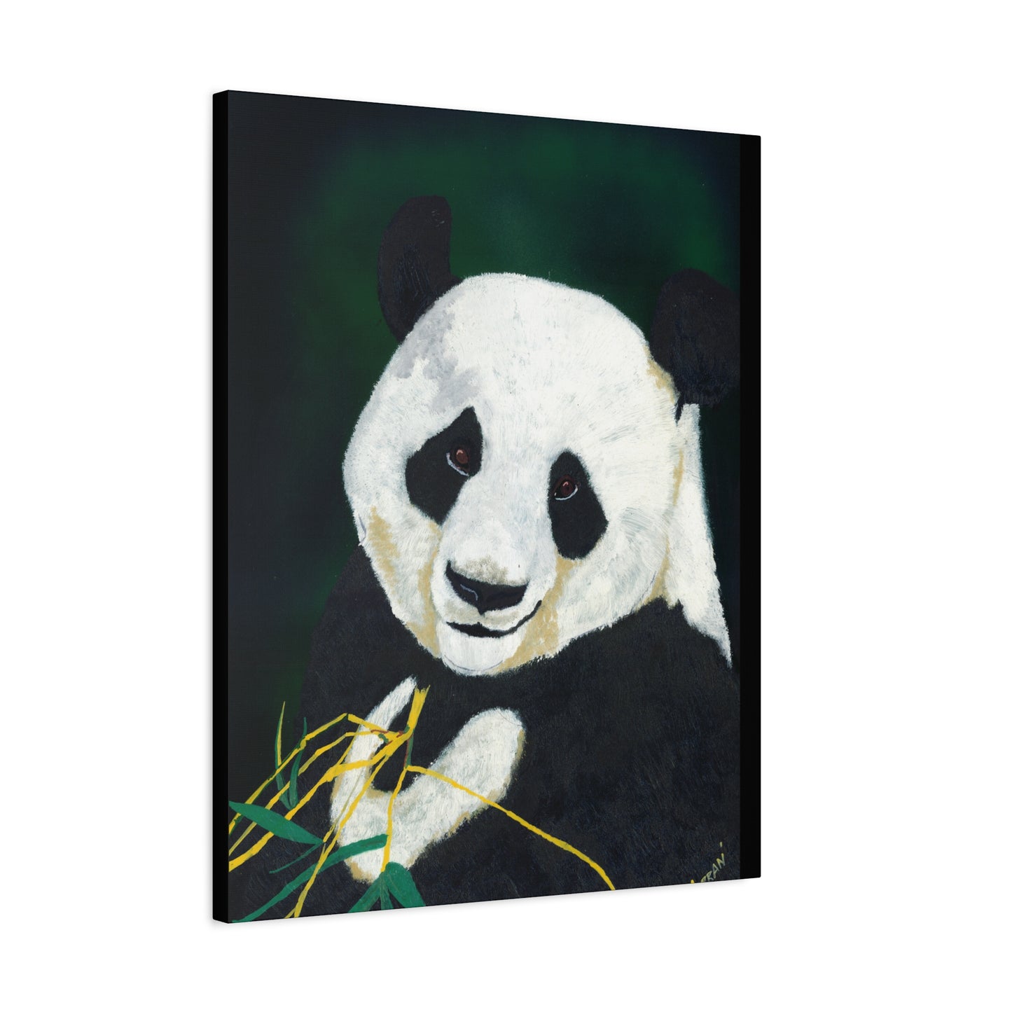 Panda Wall Art, Panda Print, Wildlife Art, Hand-Painted Panda, Nature Wall Decor, Bamboo Forest Art, Animal Lover Gift, Zen Decor. Printed on Matte Canvas, Stretched, 1.25"