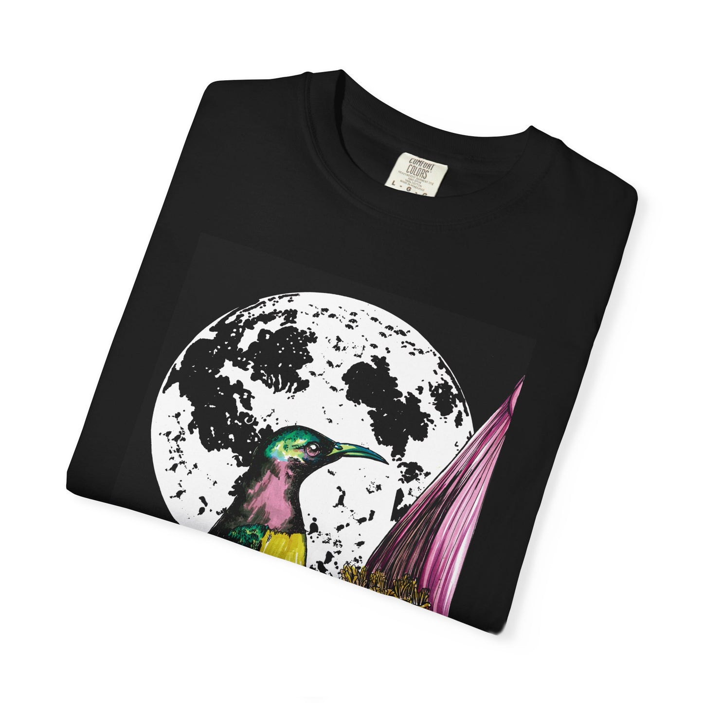 Moonlit Hummingbird Unisex T-Shirt - Vibrant Nature Design
