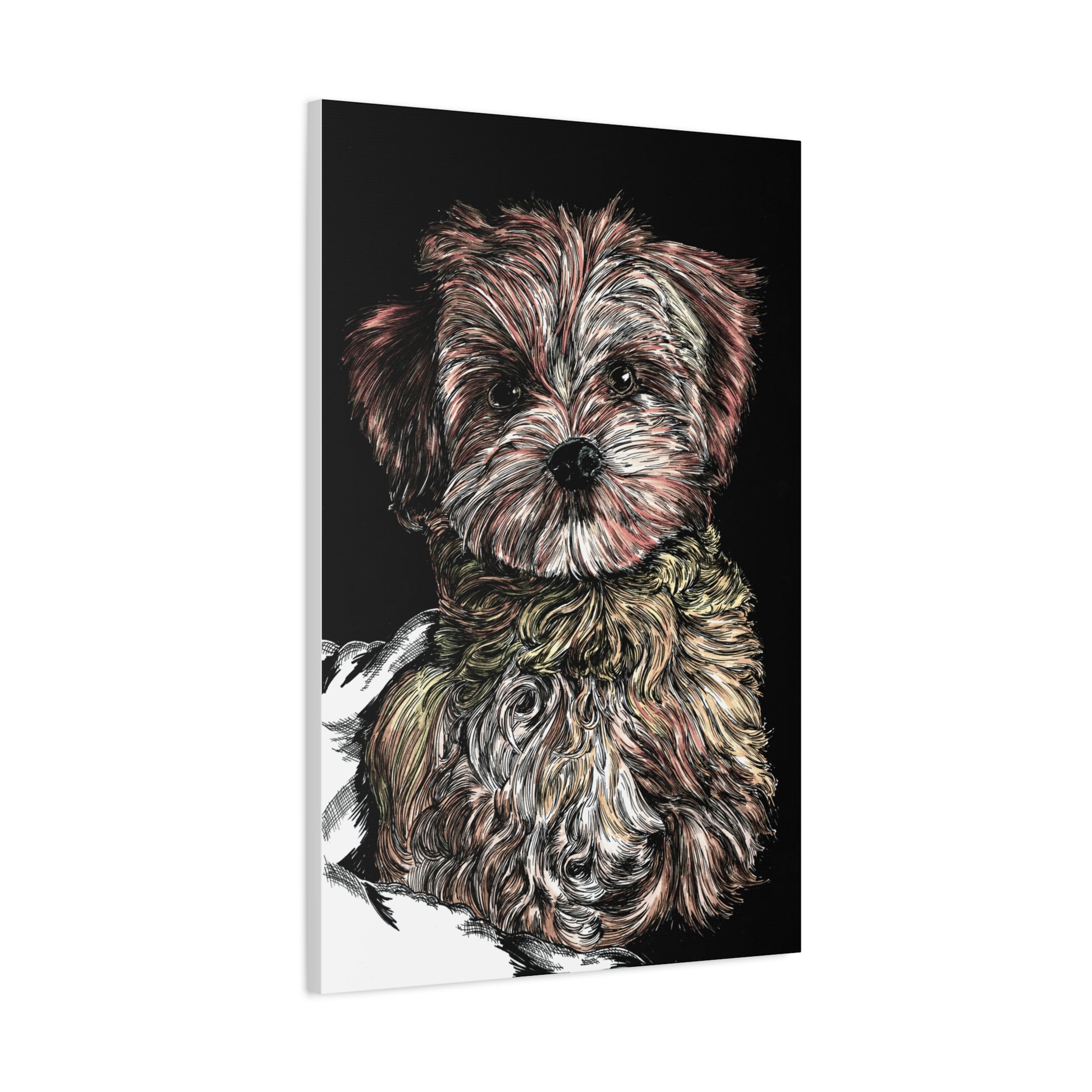 Hand Drawn Dog Portrait Canvas