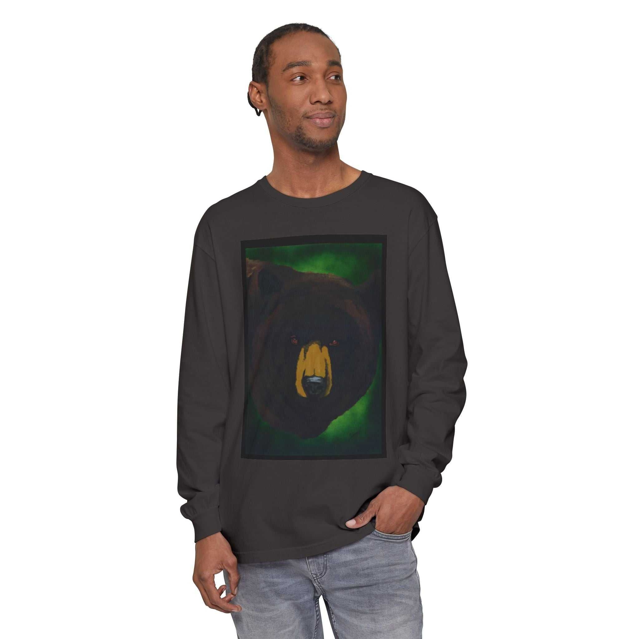 Brown Bear Portrait Long Sleeve Unisex T Shirt