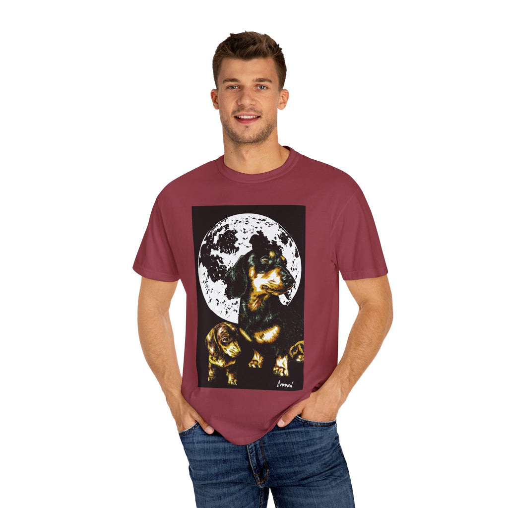 Dachshund Puppies Full Moon Dog Lovers T-Shirt