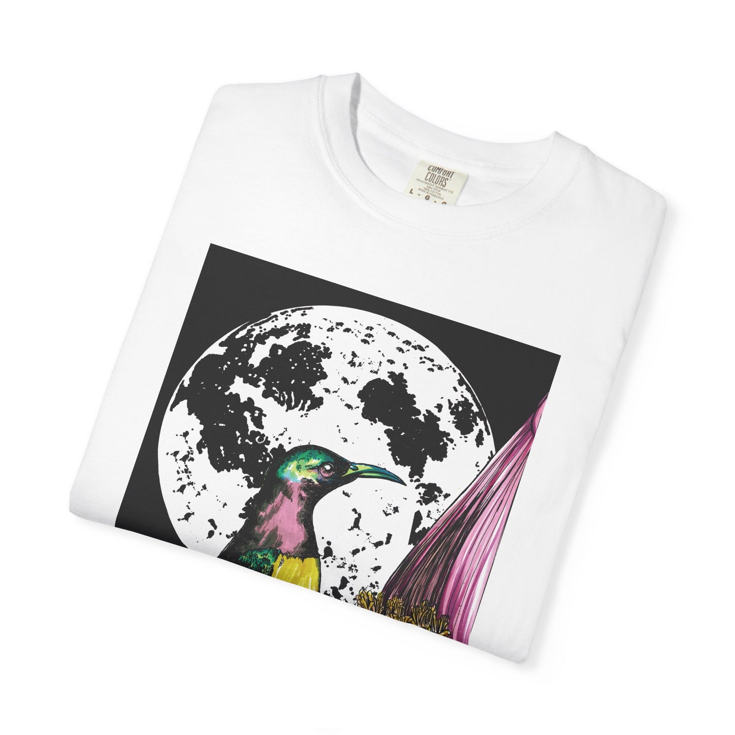 Moonlit Hummingbird Unisex T-Shirt - Vibrant Nature Design
