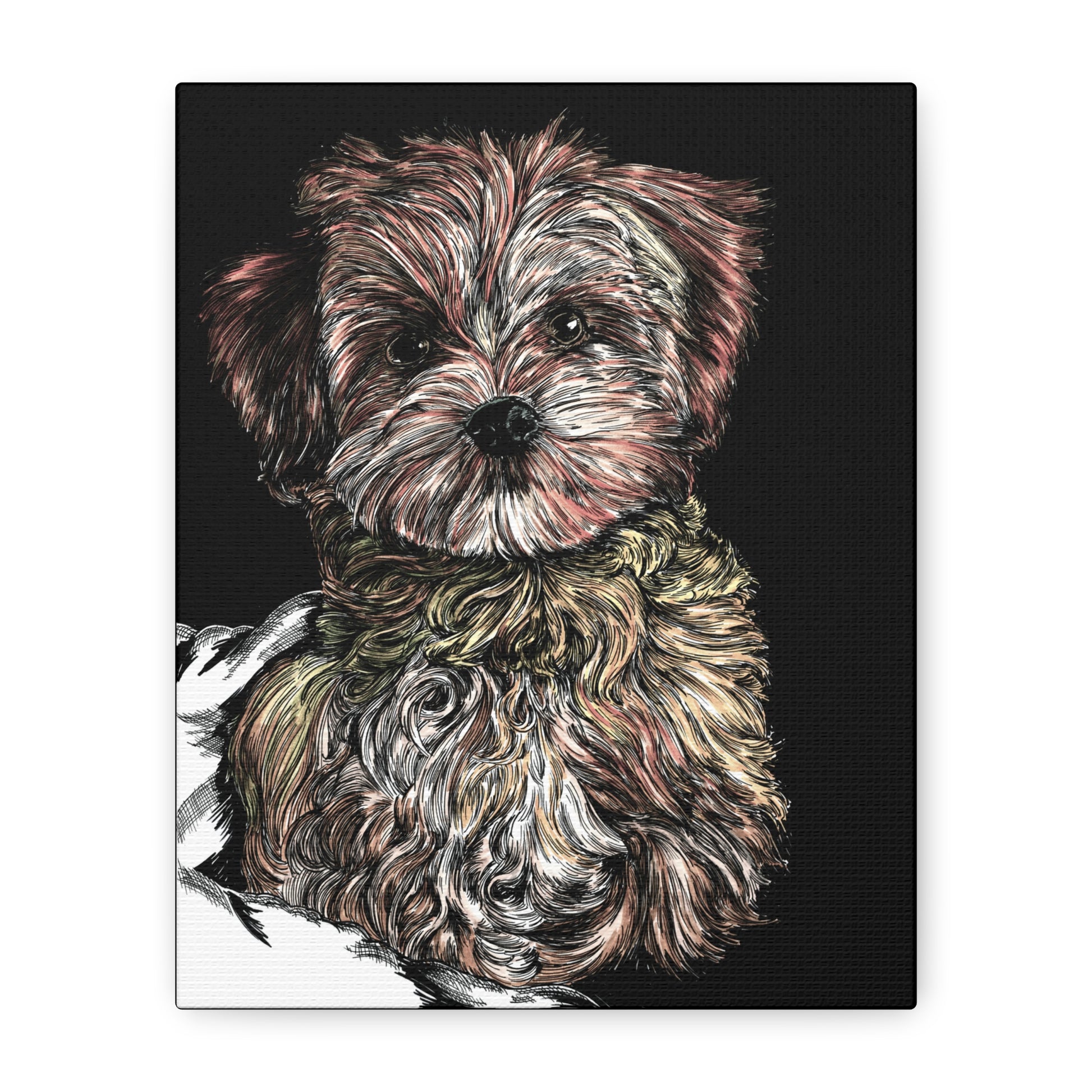 Hand Drawn Dog Portrait Canvas