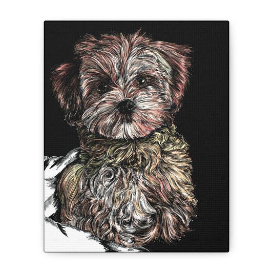 Hand Drawn Dog Portrait Canvas