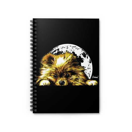 Pomeranian Spiral Notebook – Ruled Line, Original Hand-Drawn Art