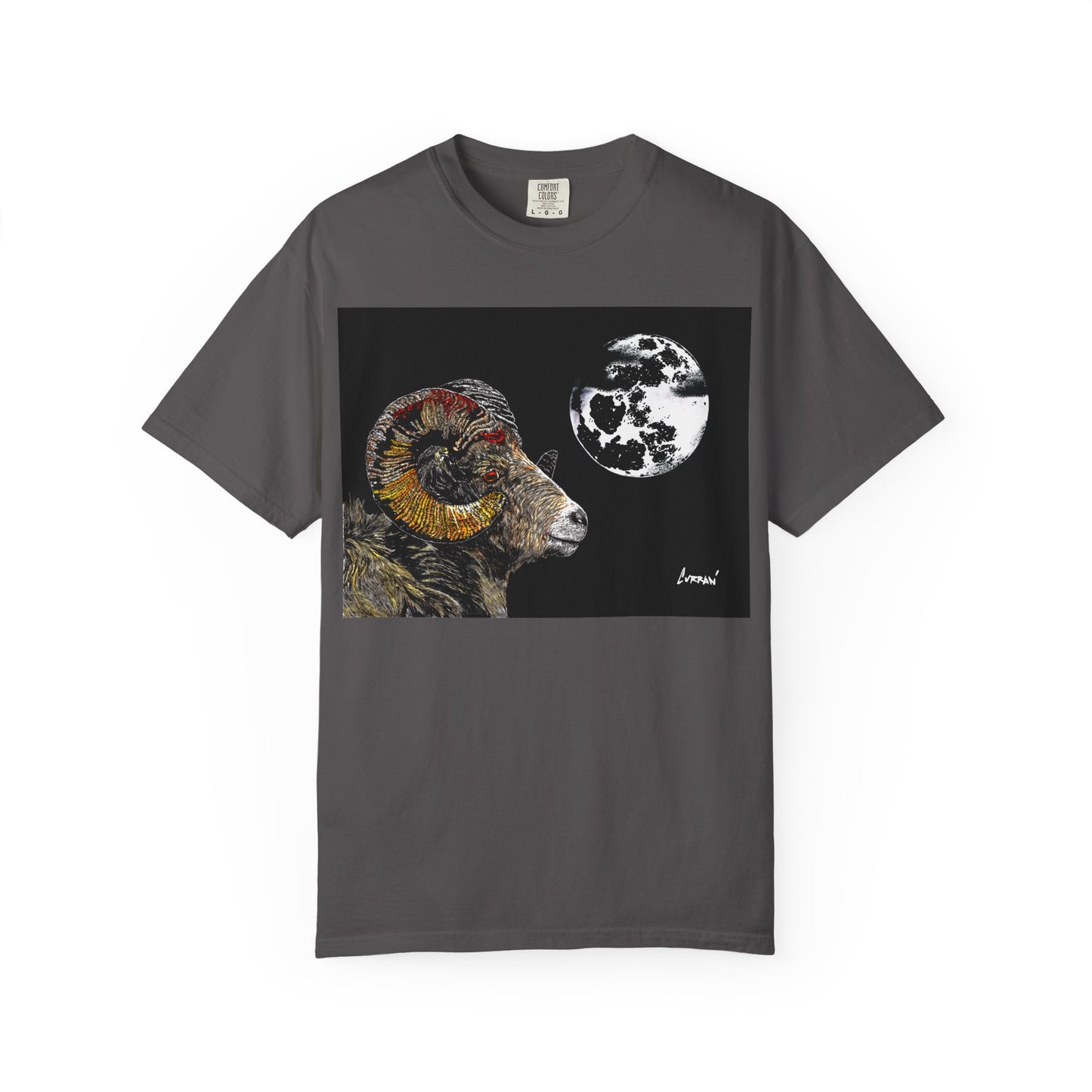 Ram and Moon Graphic Unisex T-Shirt - Nature-Inspired Artwear