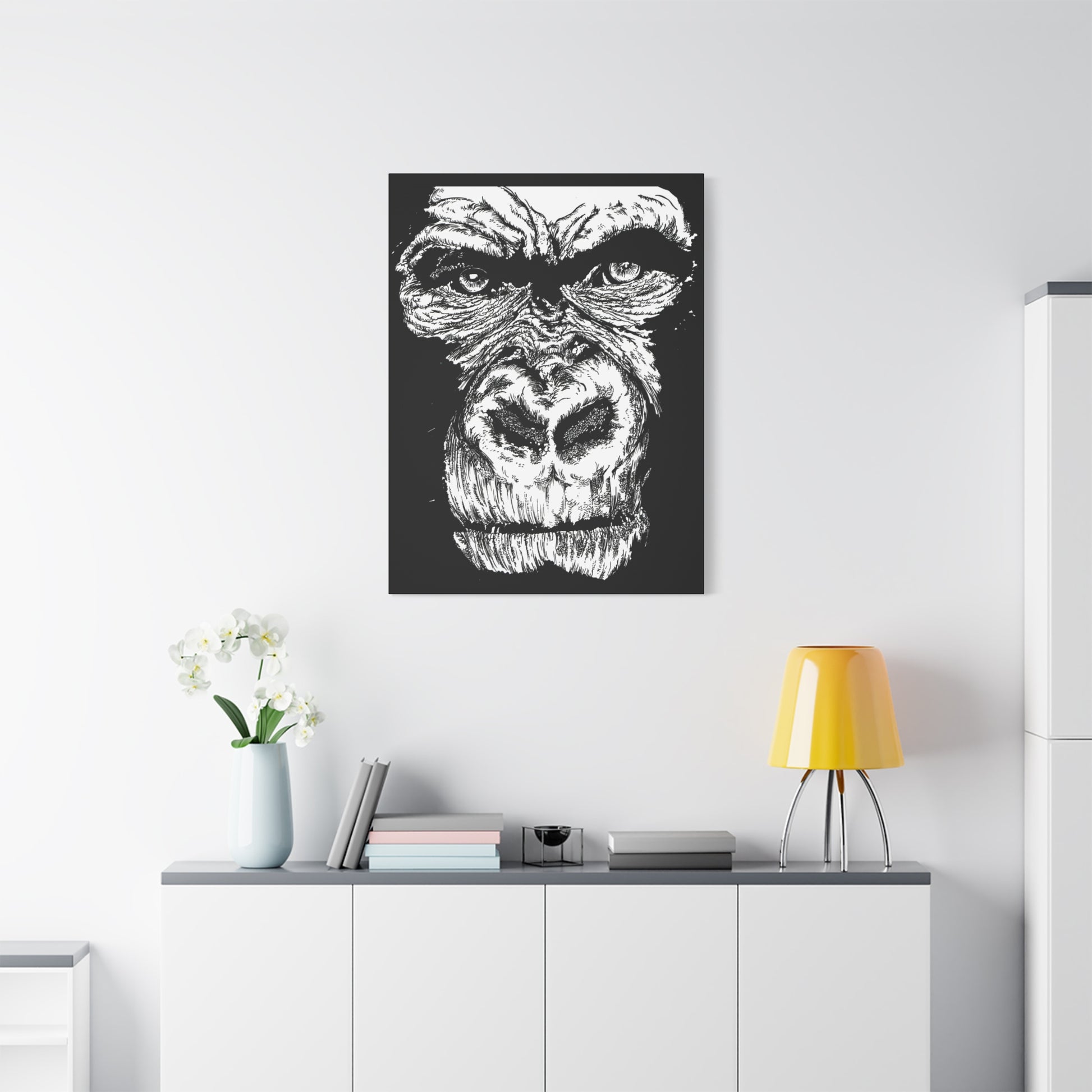 Gorilla Wall Art, Gorilla Print, Hand-Drawn Gorilla
