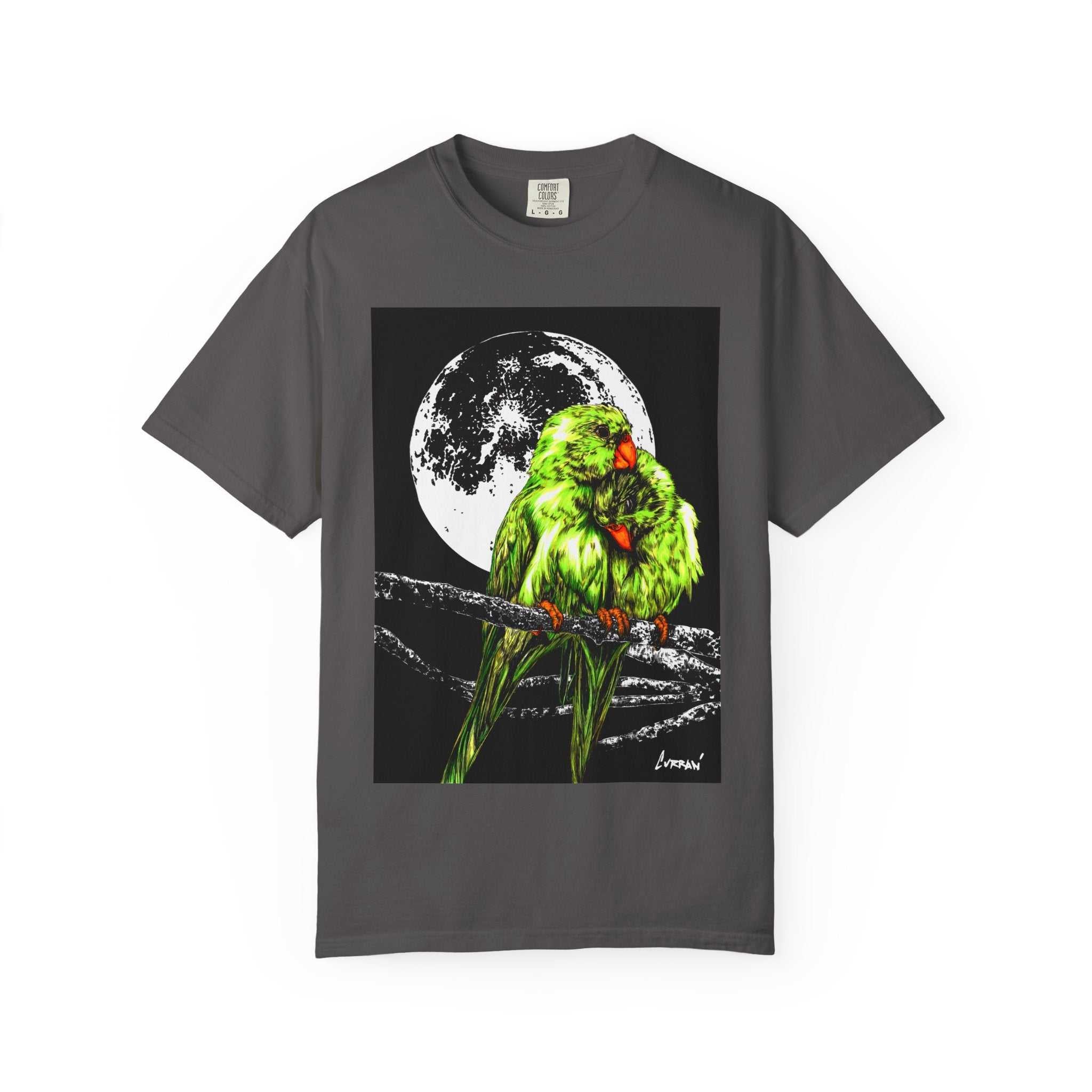 Parrots in the Moonlight Unisex T-shirt.