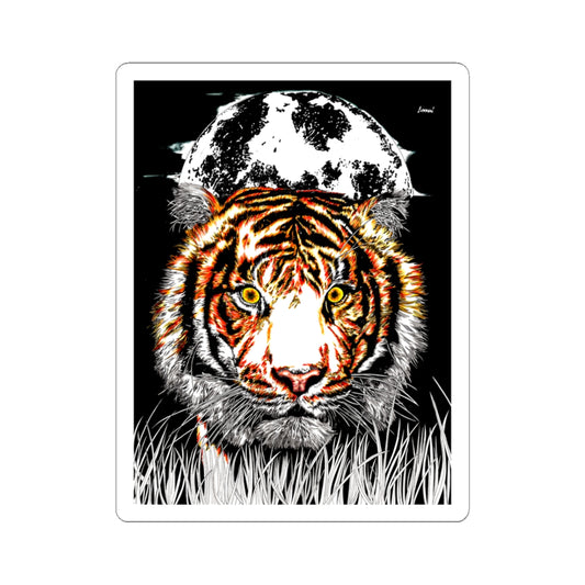 Vibrant Tiger Kiss-Cut Stickers for Nature Lovers