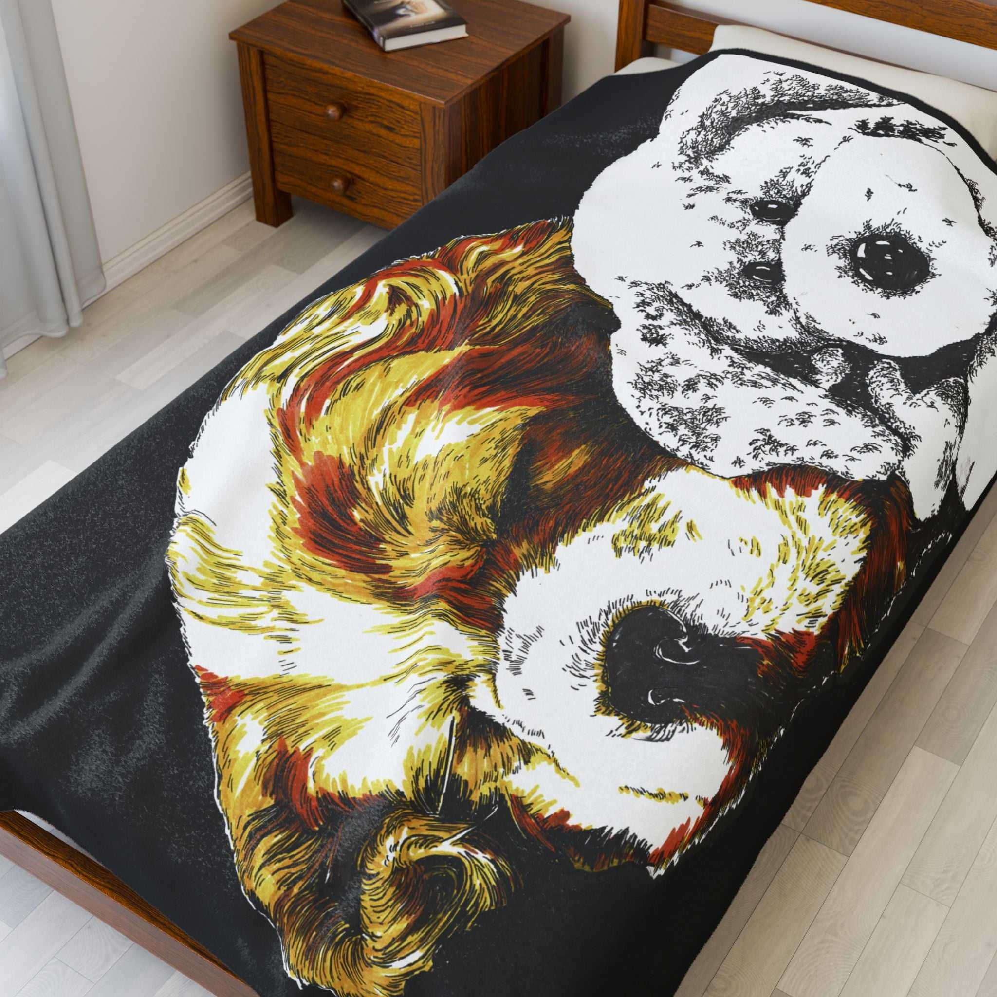Artistic Cocker Spaniel Puppy Velveteen Plush Blanket Gift