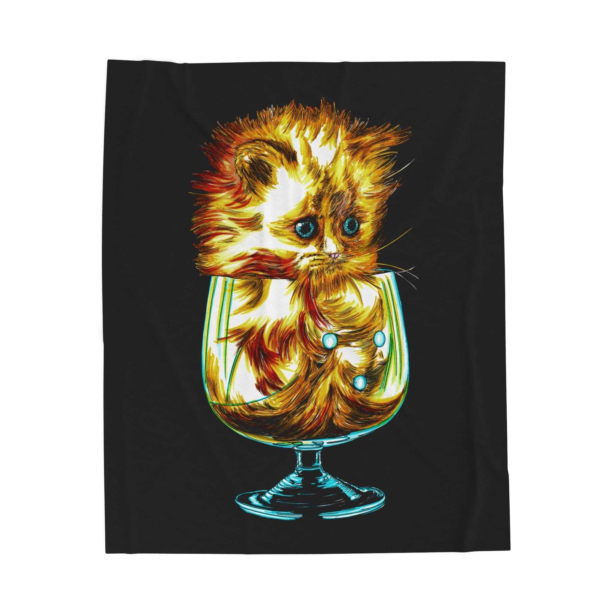 Whimsical Cat Velveteen Plush Blanket Cozy And Fun Decor
