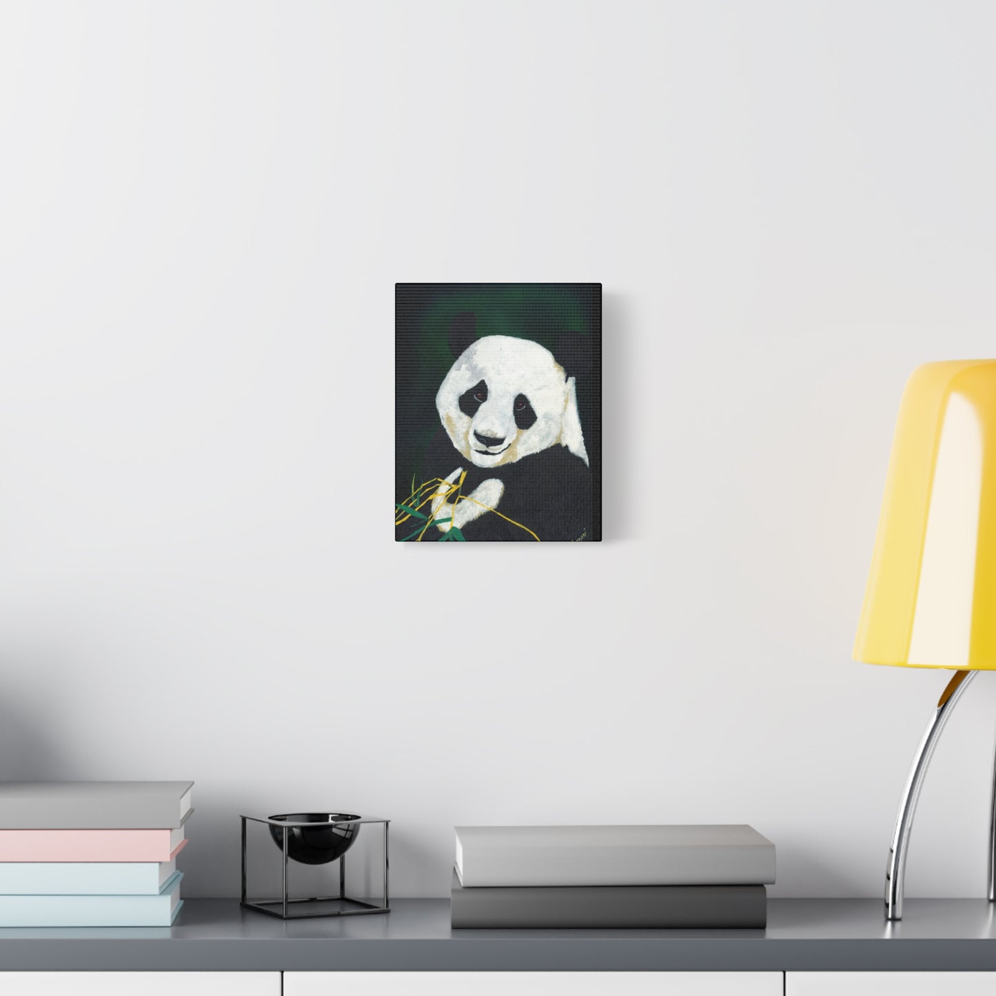 Panda Wall Art, Panda Print, Wildlife Art, Hand-Painted Panda, Nature Wall Decor, Bamboo Forest Art, Animal Lover Gift, Zen Decor. Printed on Matte Canvas, Stretched, 1.25"