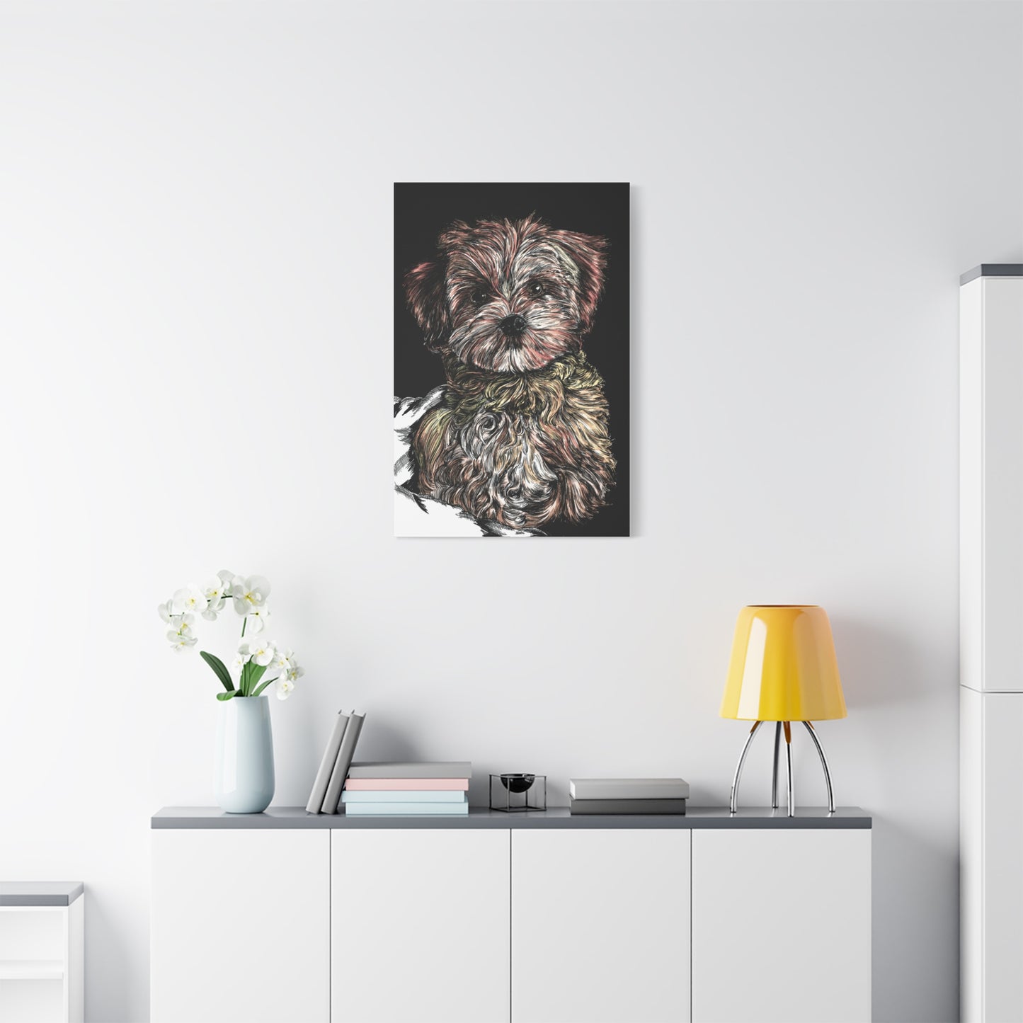 Hand Drawn Dog Portrait Canvas