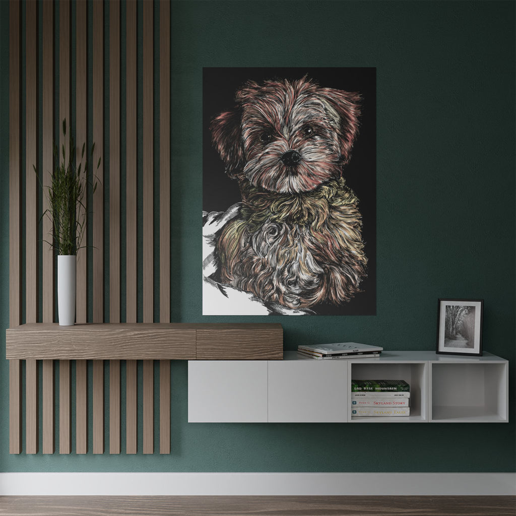 Custom Dog Portrait Satin Poster | 300gsm Pet Art Print