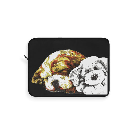 Cocker Spaniel & Plush Toy Laptop Sleeve – for Dog Lovers