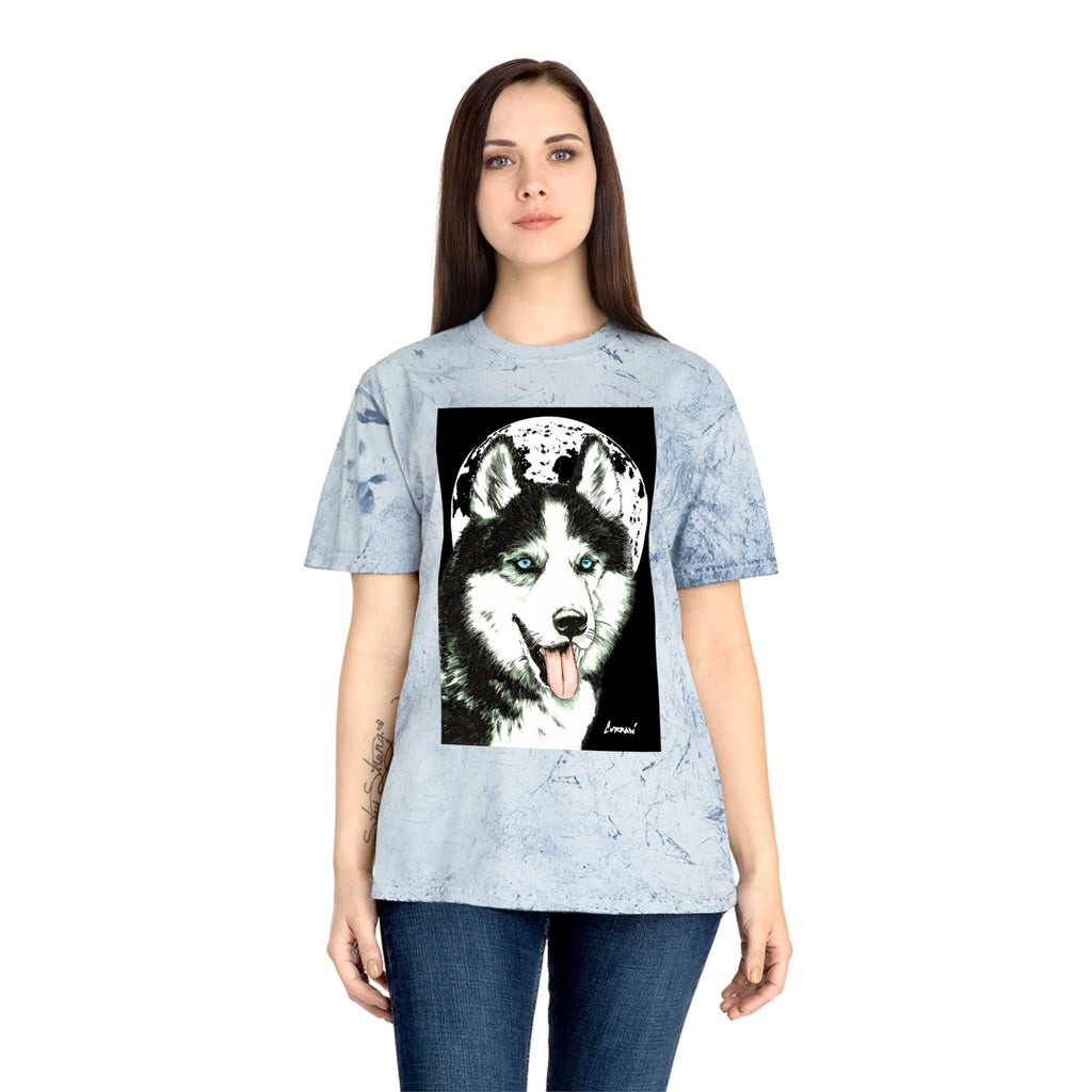 Siberian Husky Moon Graphic Tee for Animal Lovers