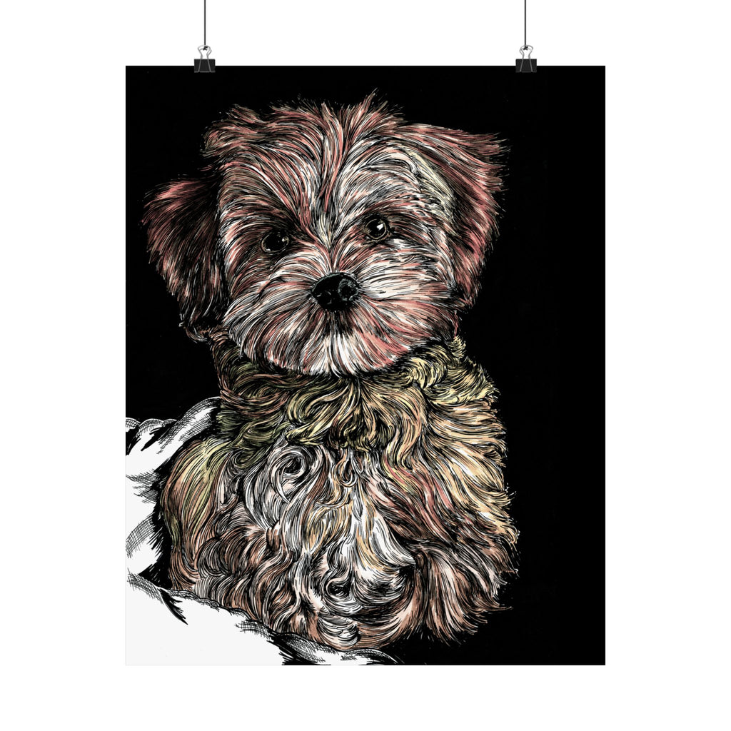 Custom Dog Portrait Satin Poster | 300gsm Pet Art Print