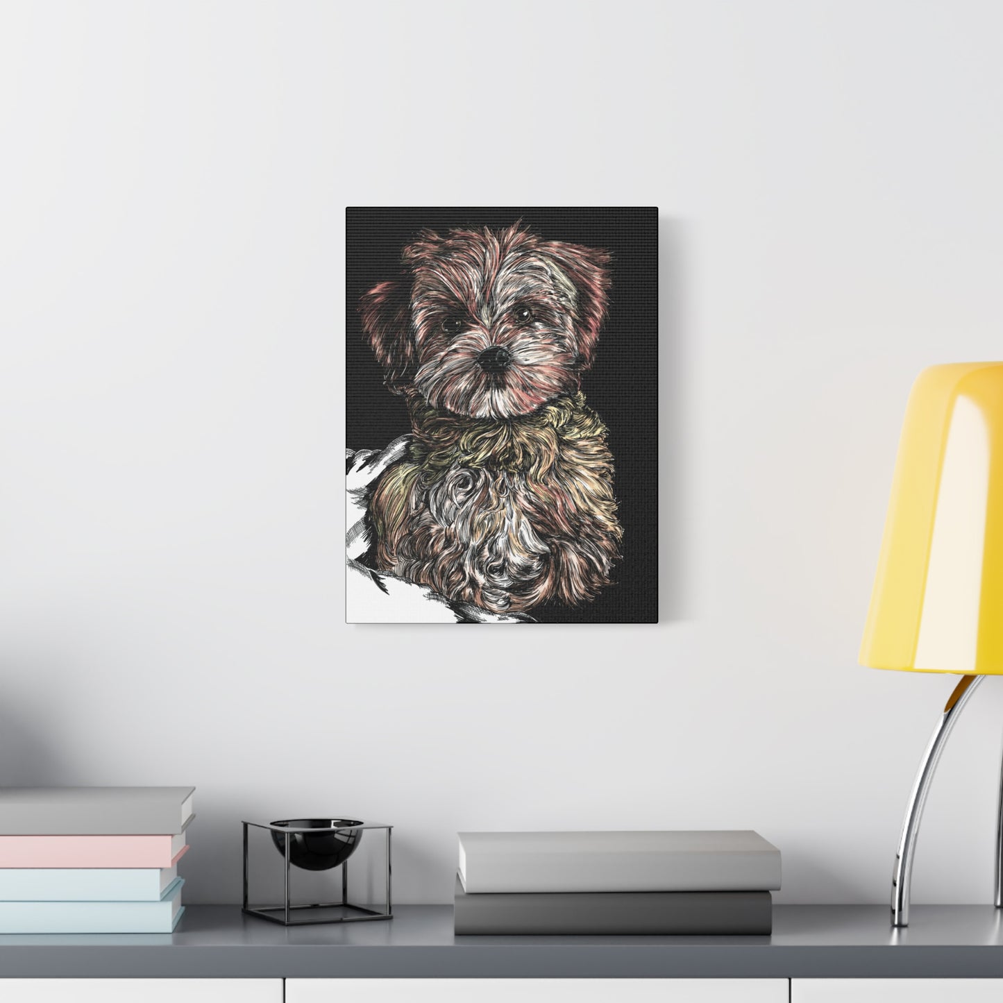 Hand Drawn Dog Portrait Canvas