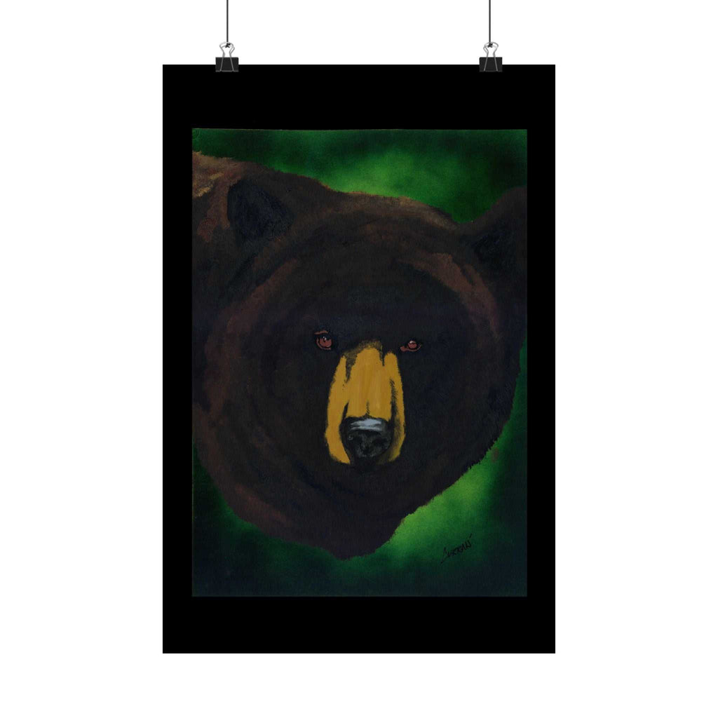 Brown Bear Nature-Inspired Satin Art Print for Animal Lovers
