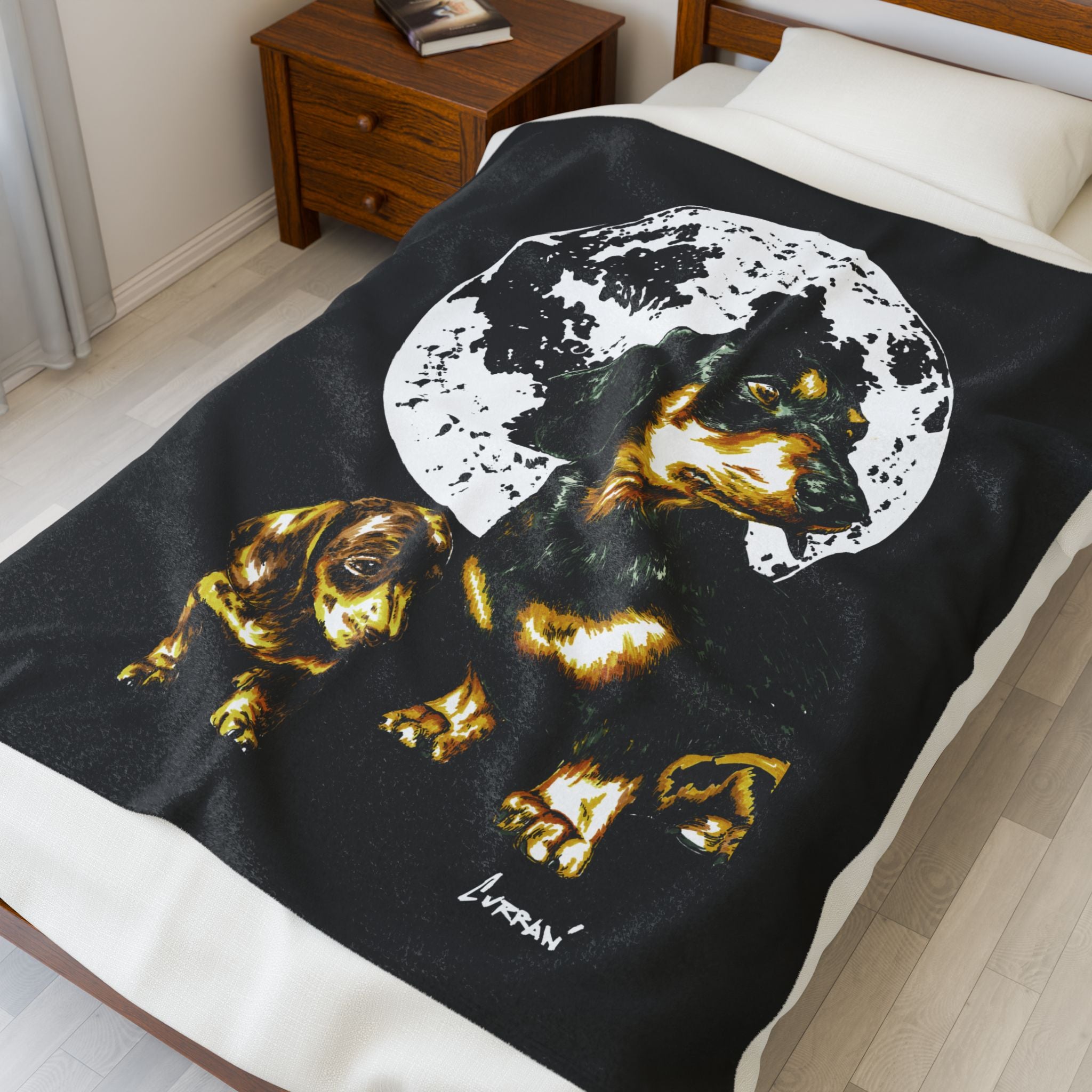 Dachshund Moon Plush Blanket Perfect Gift for Pet Lovers