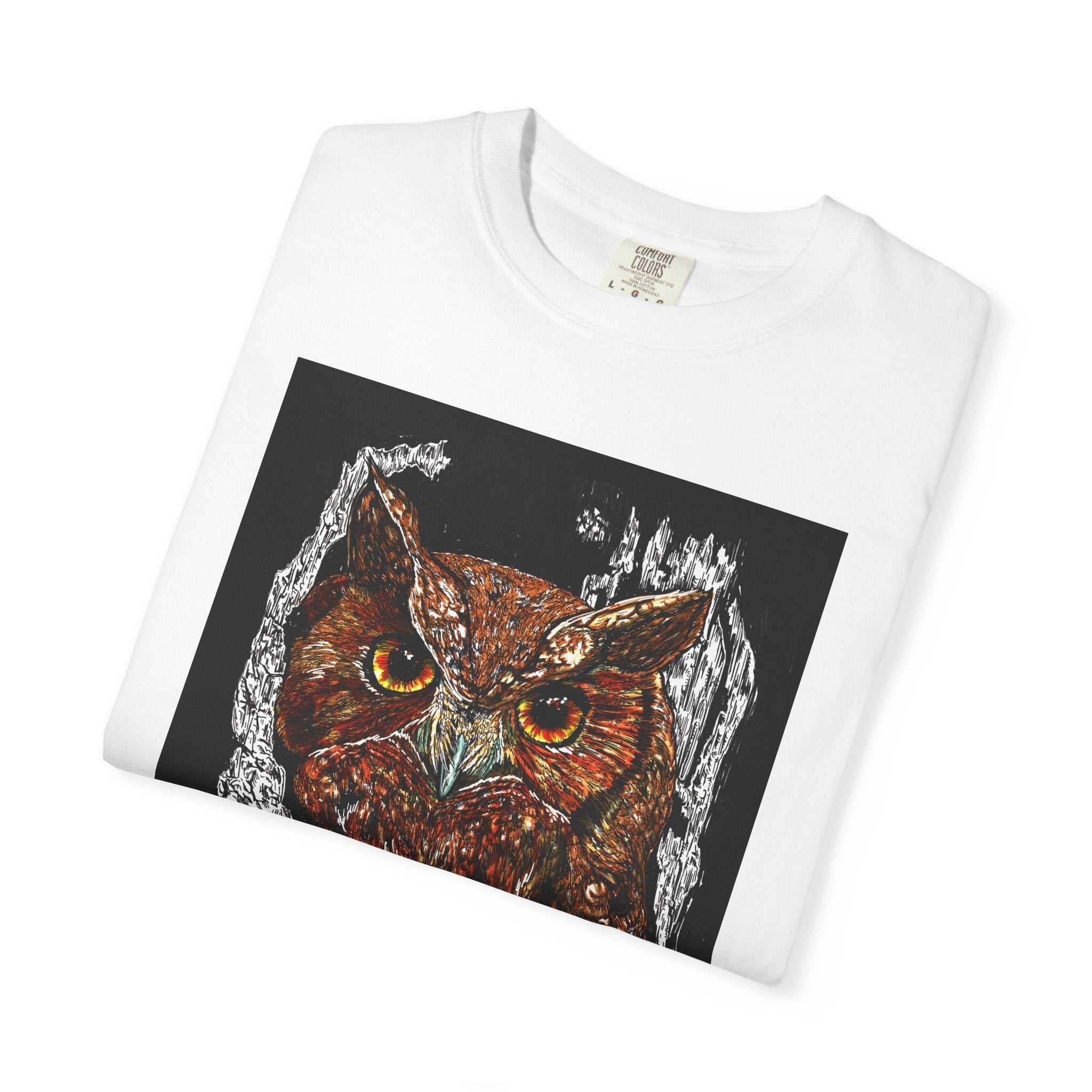 Artistic Owl Unisex Garment-Dyed T-Shirt