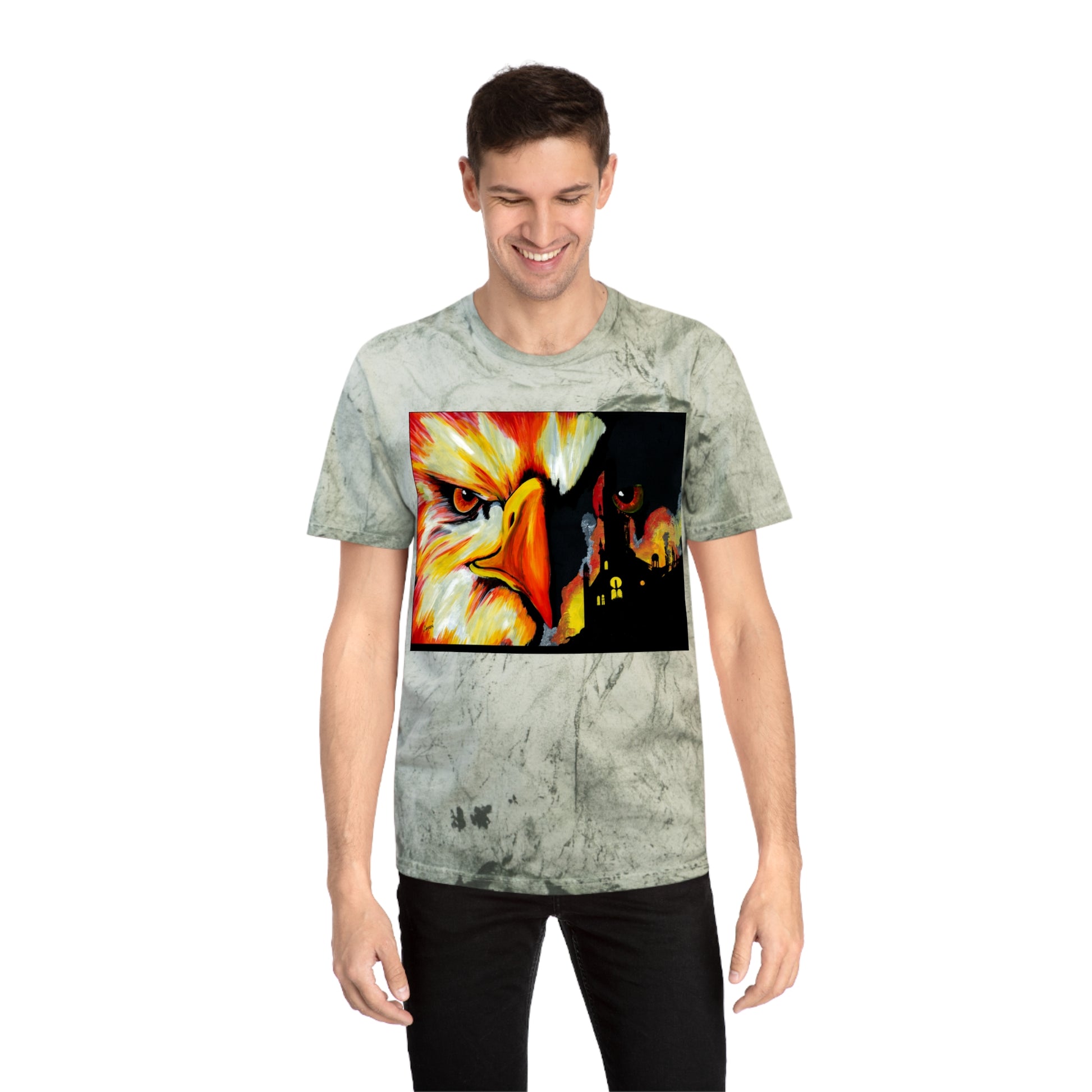 Phoenix Rising Color Blast T Shirt Original Hand Painted Art