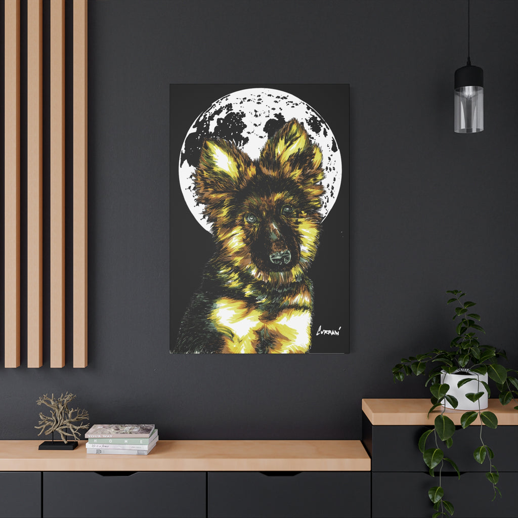 German Shepherd Puppy Print, Hand-Drawn Dog Art,