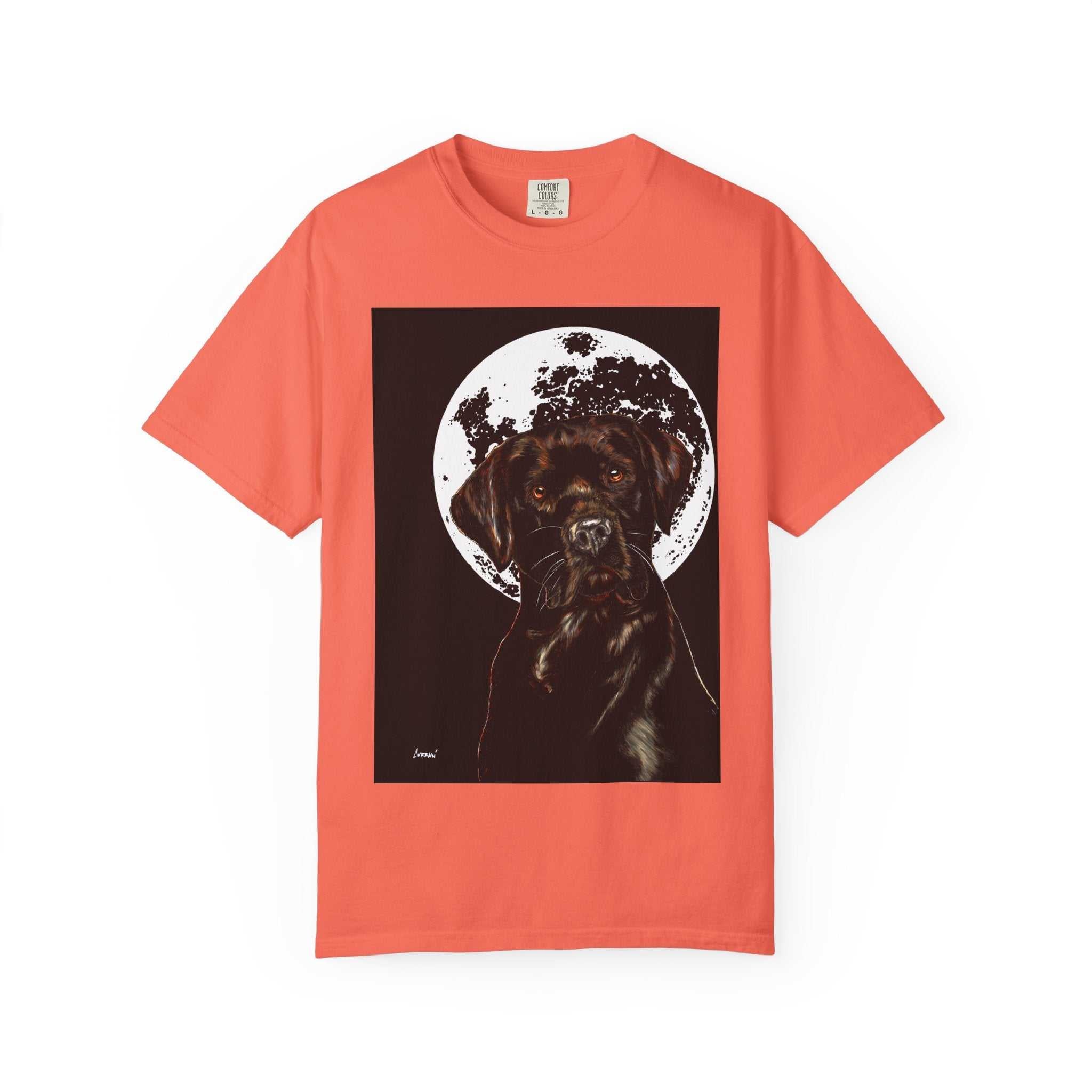 Moonlit Chocolate Lab Unisex Garment-Dyed T-Shirt