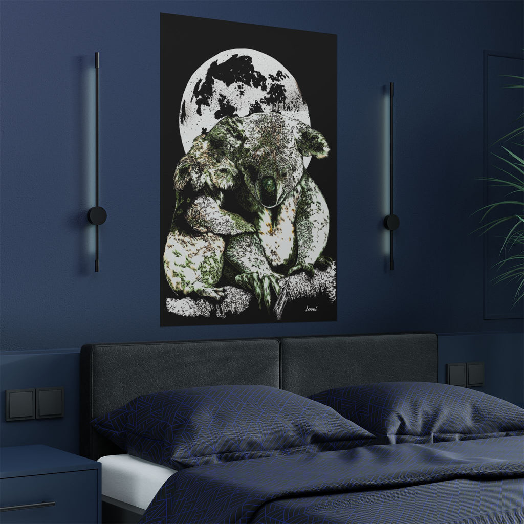 Koala Moon Satin Poster - 300gsm Wall Art for Animal Lovers