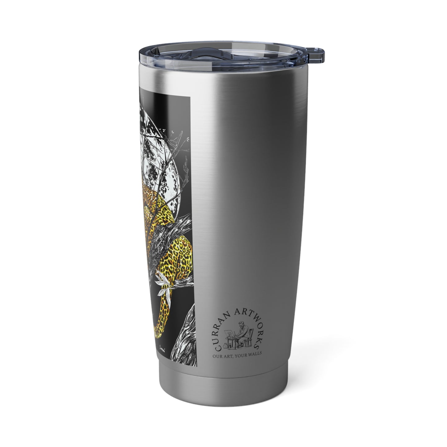 Cheetah Tumbler, 20oz Travel Mug, Hand Drawn Design
