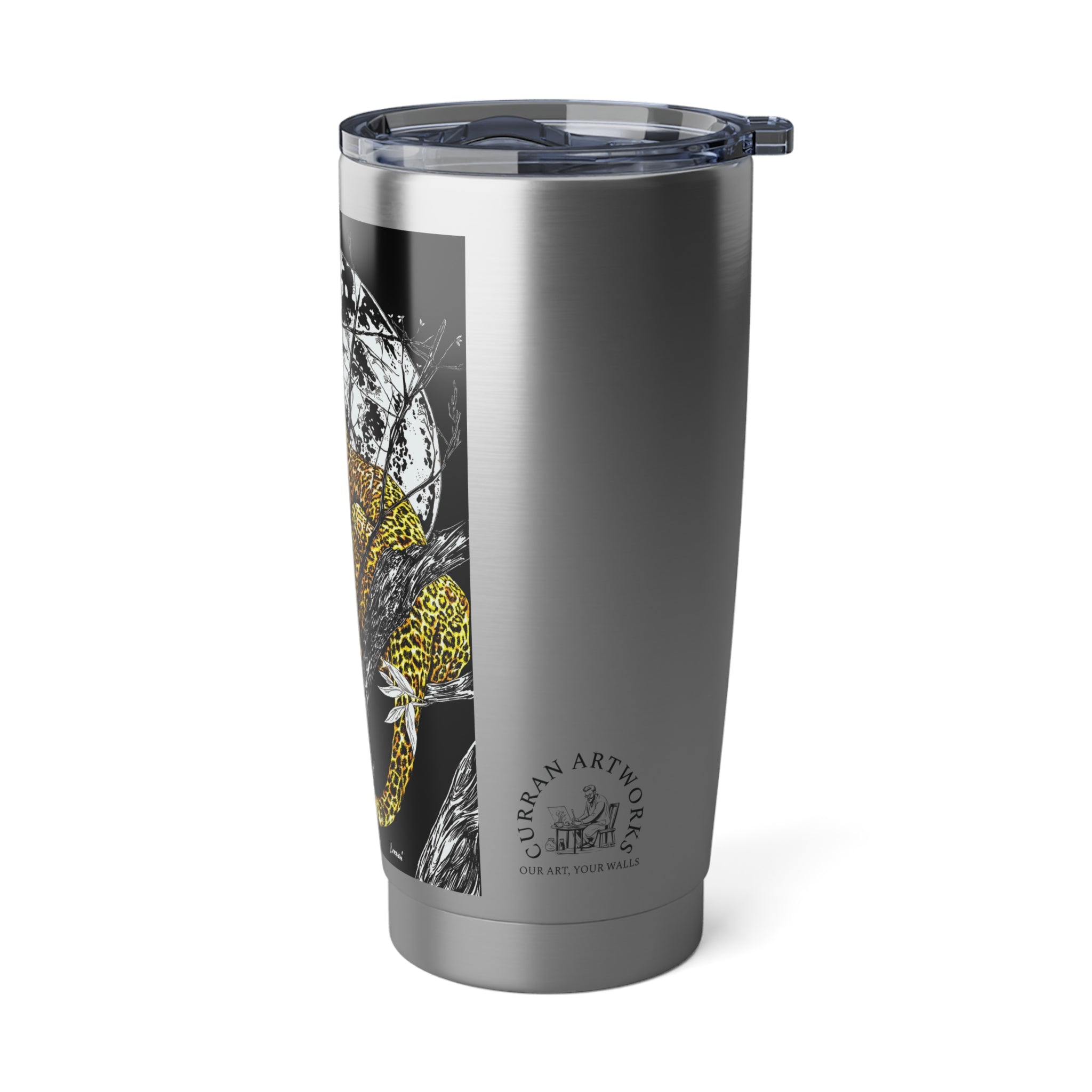 Cheetah Tumbler, 20oz Travel Mug, Hand Drawn Design
