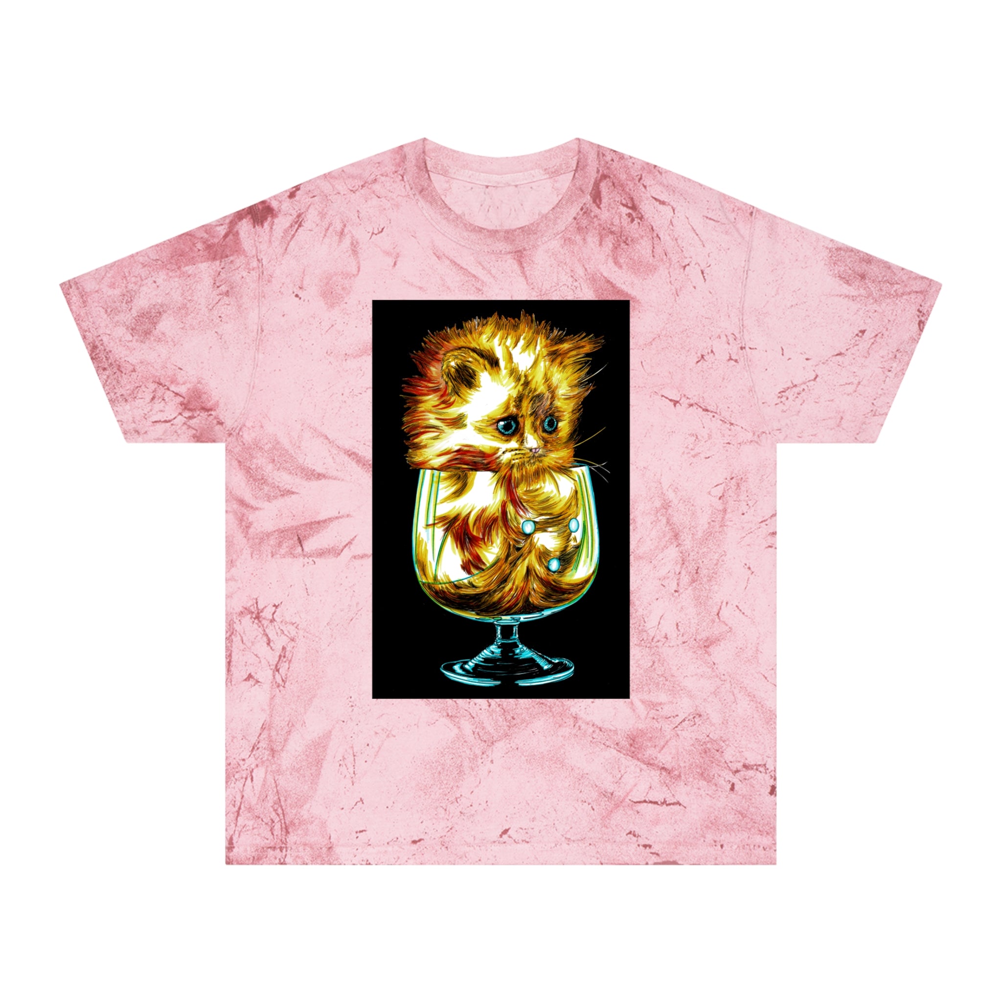 Color Blast Kitten T-Shirt – Artistic Tee for Cat Lovers