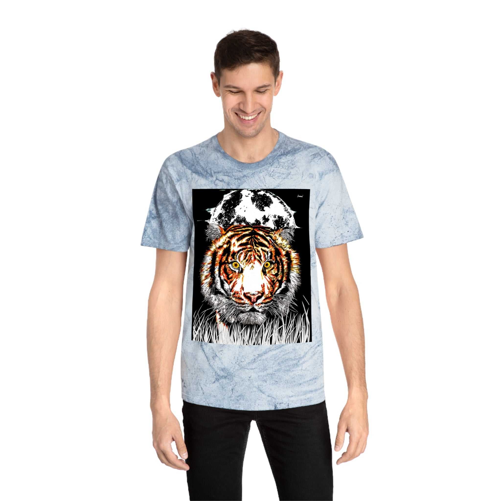 Color Blast Tiger Unisex T Shirt Original Hand Drawn Art