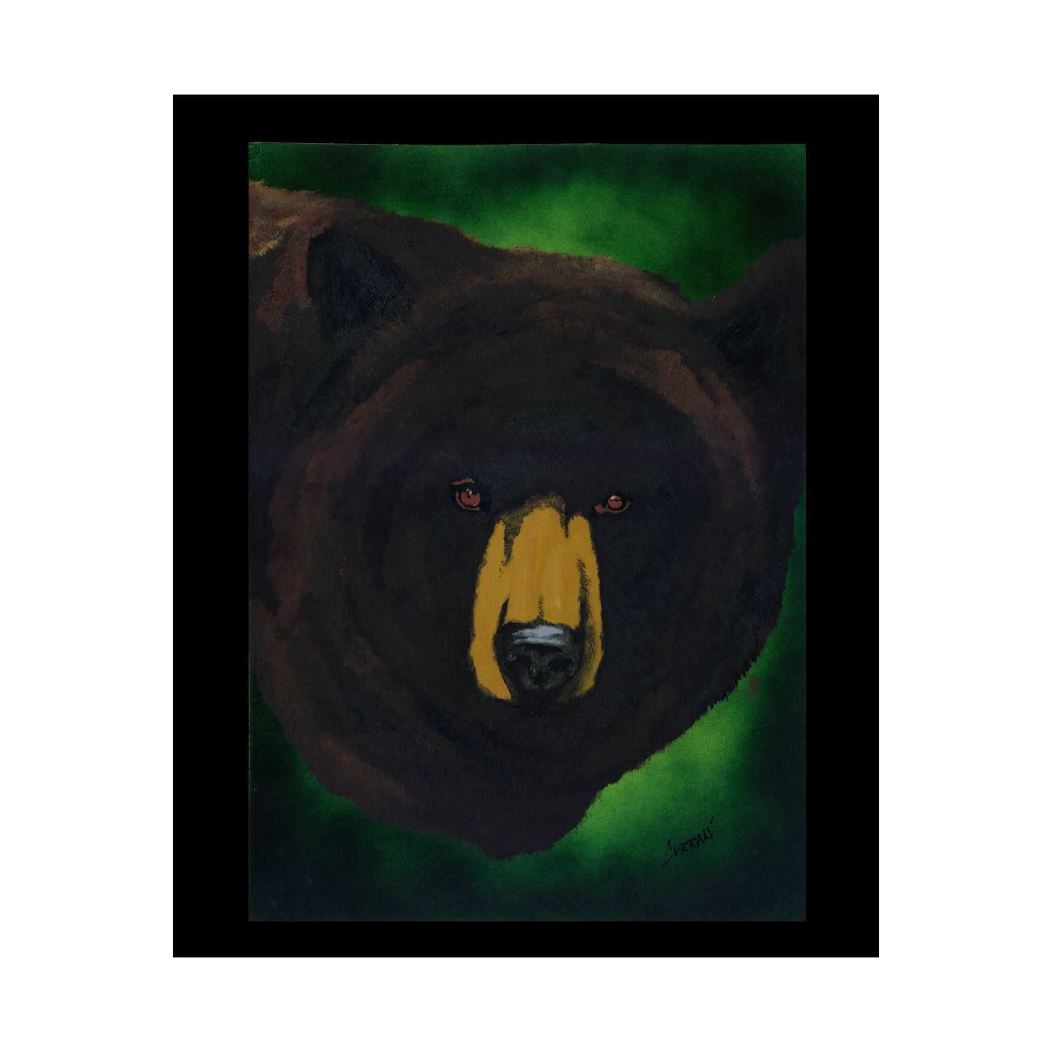 Brown Bear Nature-Inspired Satin Art Print for Animal Lovers