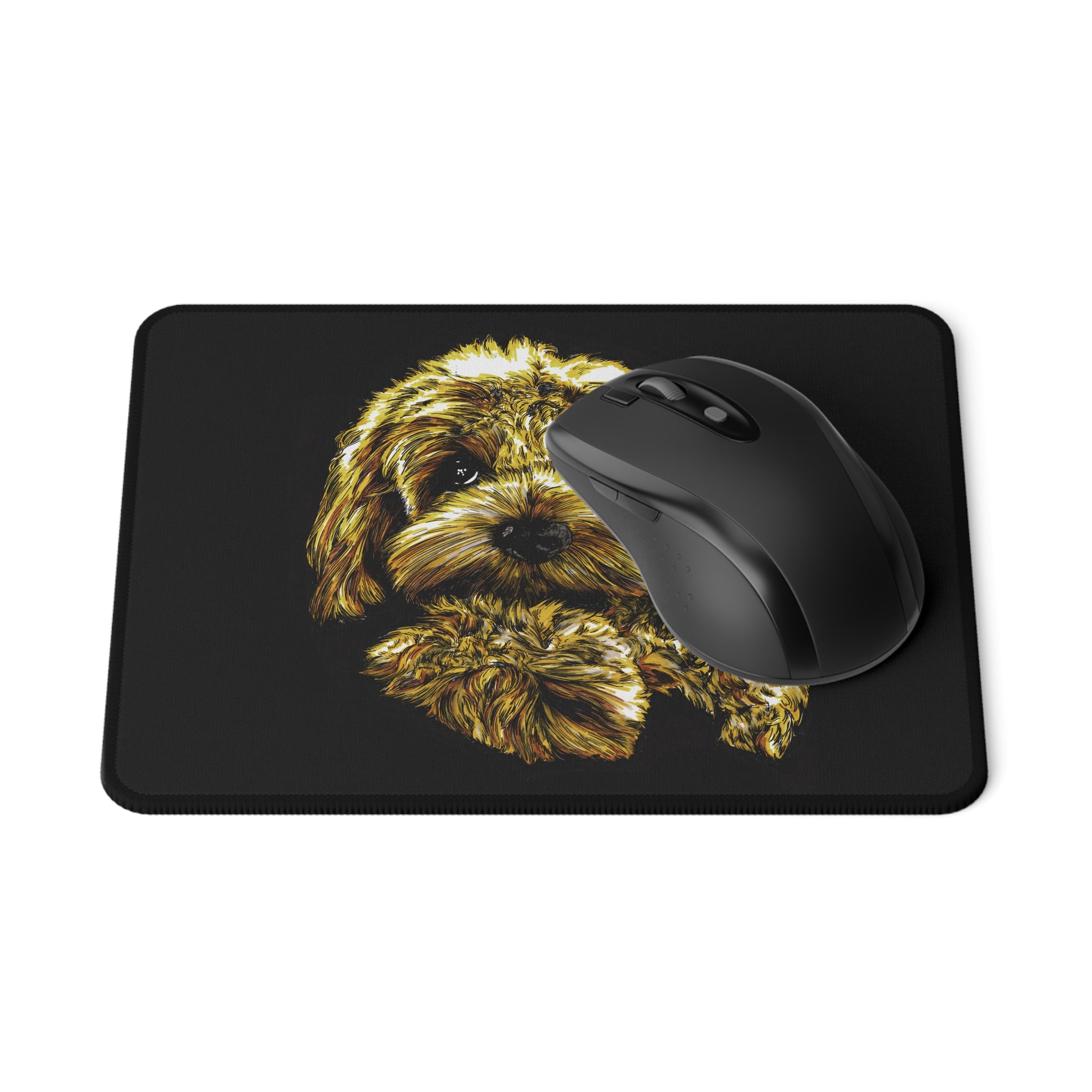 Goldendoodle Original Hand-Drawn Art, Gaming Mouse Pad