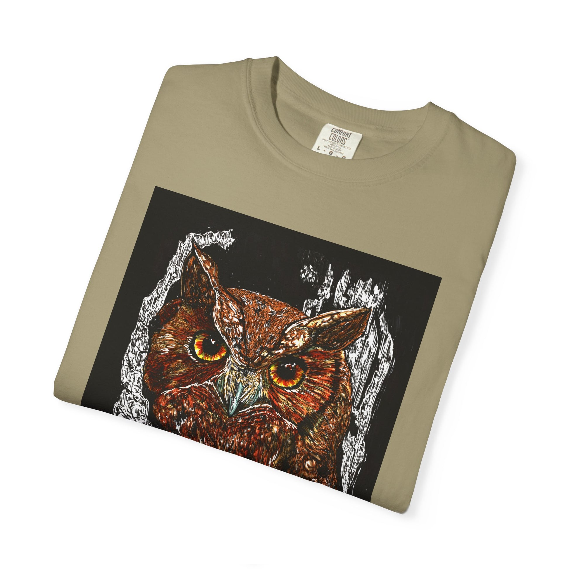 Artistic Owl Unisex Garment-Dyed T-Shirt