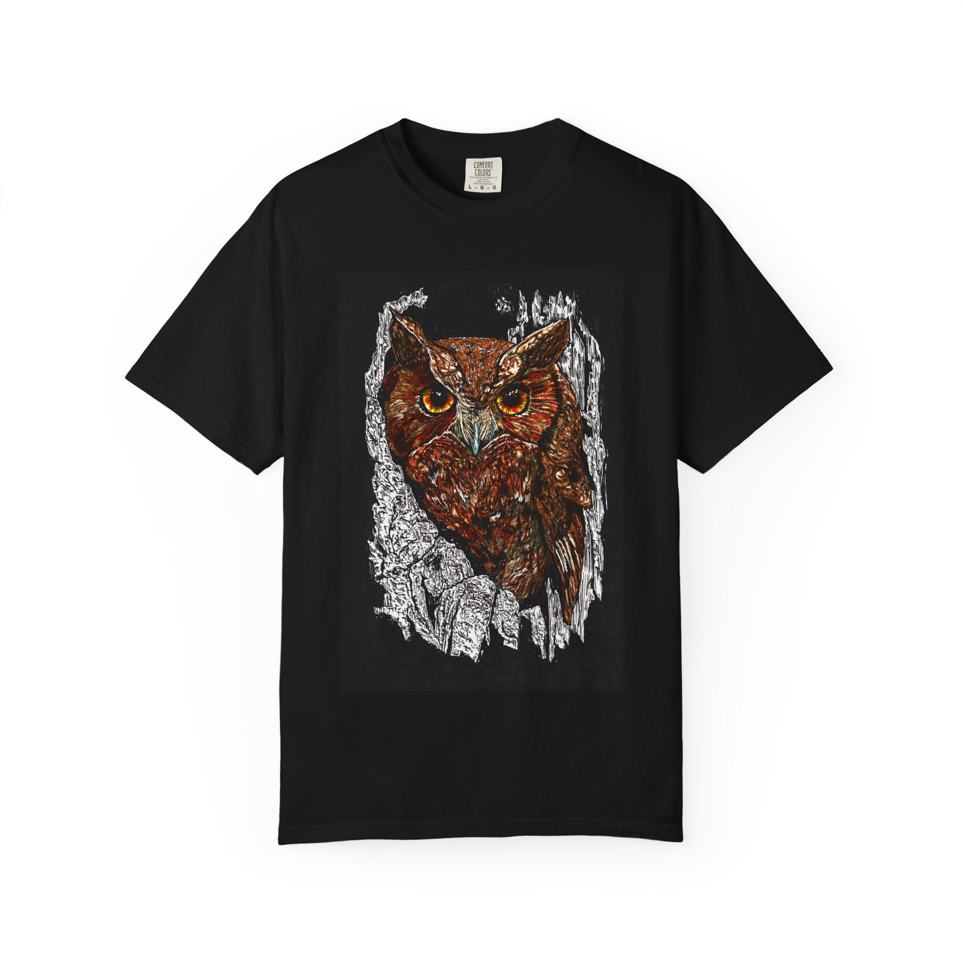 Artistic Owl Unisex Garment-Dyed T-Shirt