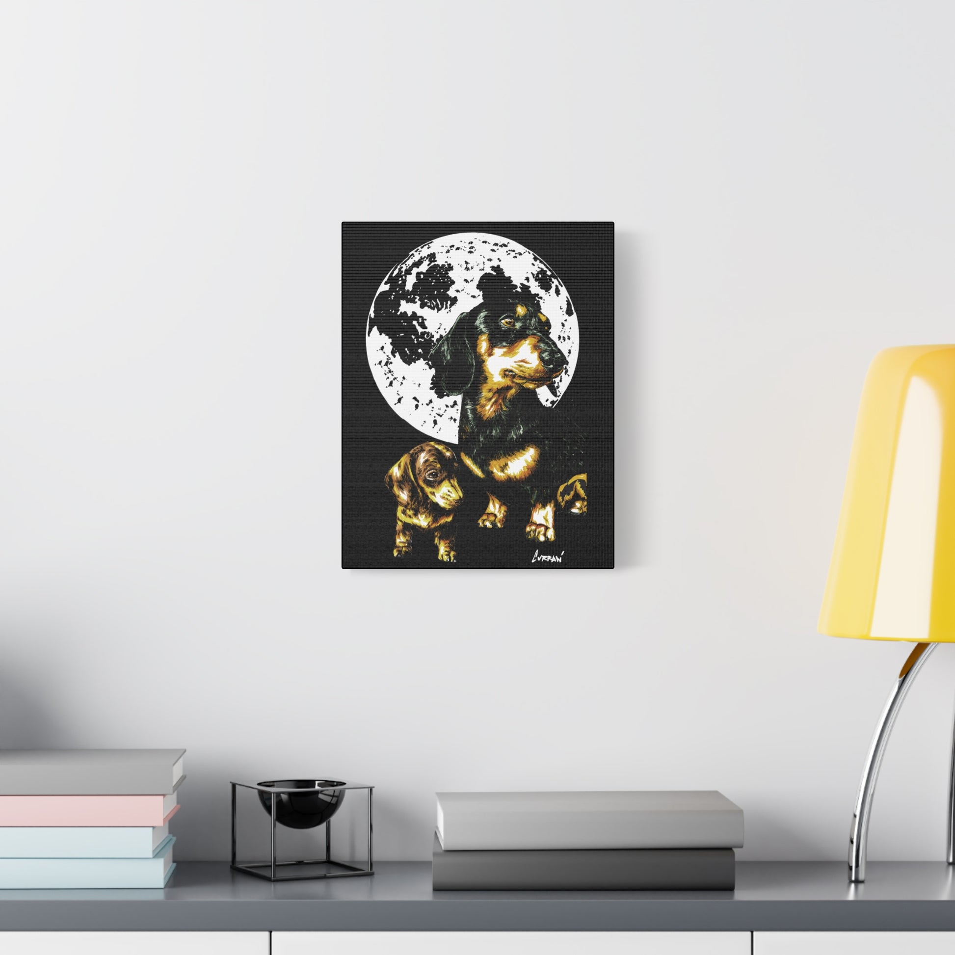 Dachshund Canvas Print of the Original, hand drawn wall art