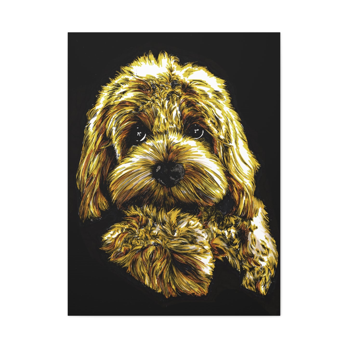Goldendoodle Print, Hand-Drawn Original Dog Art,