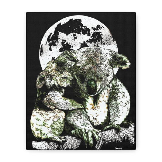 Koala Wall Art, Koala Print, Hand-Drawn Koalas, Wildlife Art, Cute Animal Art, Nature Wall Decor, Koala Lovers Gift. Printed on Matte Canvas, Stretched, 1.25"