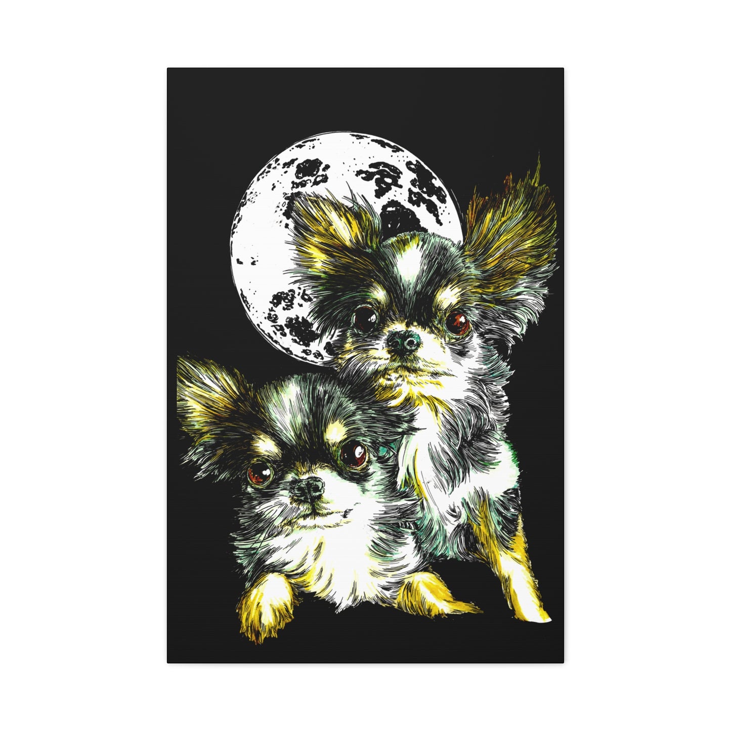 Chihuahuas Wall Art Print of the Original, hand drawn art