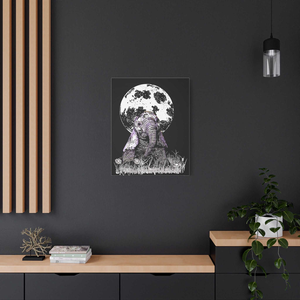 Baby Elephant Canvas Art, Print of Original hand drawn art
