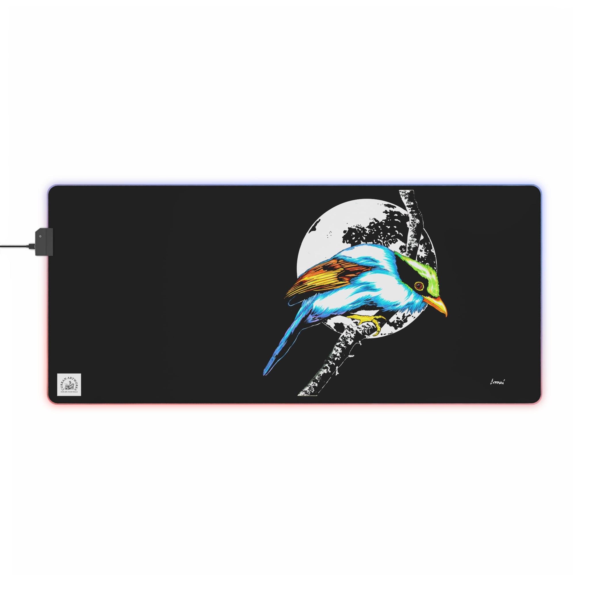 LED Gaming Mouse Pad with Vibrant Bird Design - Perfect Gift